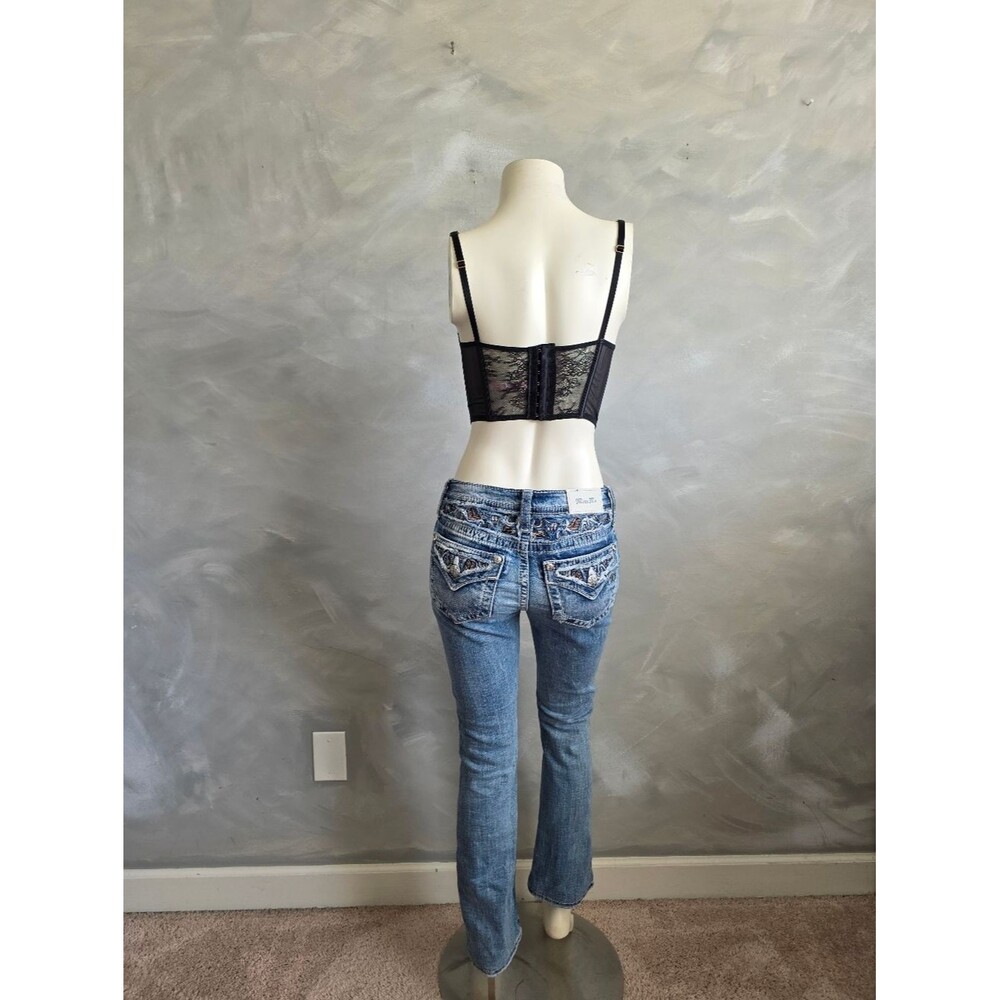 Miss Me Mid Rise Taliored Bootcut Western Embellished Bling Jeans Sz 26/30